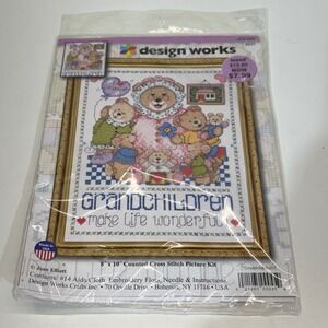 Design Works Cross Stitch Kit 8x10 Multicolor Grandchildren Joan Elliott 9637